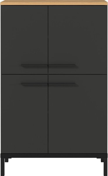 Tamno sivi visoki kupaonski ormarić u dekoru hrasta 60x34 cm Yonkers - Germania