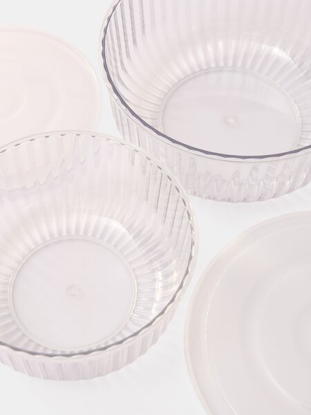 Sinsay - Rebraste posude za hranu s prozirnim poklopcima 2 pack