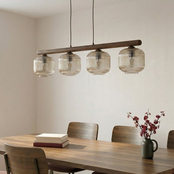 Viseće Svjetiljka TK Lighting, Salvia, prigušiv, Drvo, Dnevna soba, Staklo