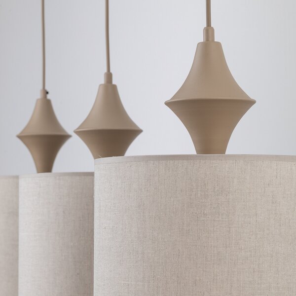 Viseće Svjetiljka TK Lighting, Amura, prigušiv, Bež, Dnevna soba, Tkanina / tekstil, Moderan