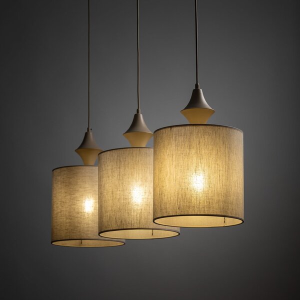 Viseće Svjetiljka TK Lighting, Amura, prigušiv, Bež, Dnevna soba, Tkanina / tekstil, Moderan