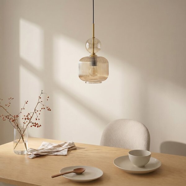 Viseće Svjetiljka TK Lighting, Sophia, prigušiv, Sivo, Dnevna soba, Staklo, Moderan