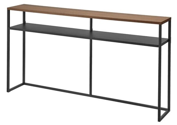 Crni/tamno smeđi pomoćni stol u dekoru jasena 20,5x126 cm Tower – YAMAZAKI