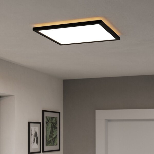 EGLO connect LED stropna svjetiljka Rovito-Z, crna, 39 x cm, prigušiva, Crno, Dnevni boravak/blagovaonica, Plastika