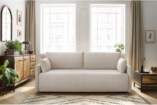 Bež sklopiva sofa od samta 211 cm Marcel – Bobochic Paris