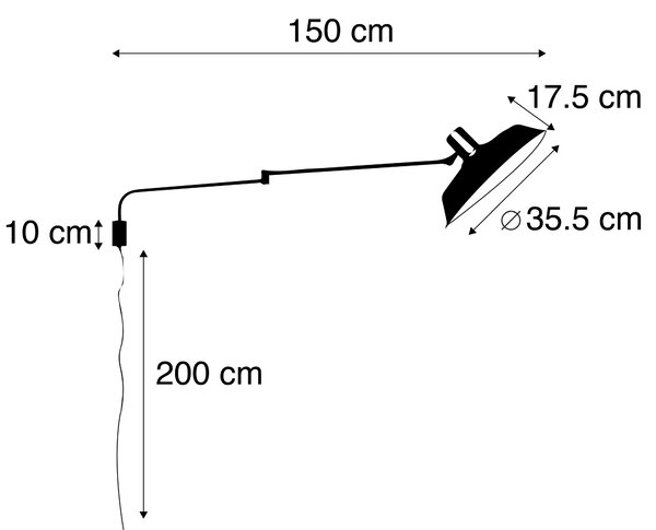 Moderna zidna svjetiljka crna podesiva - Danielle