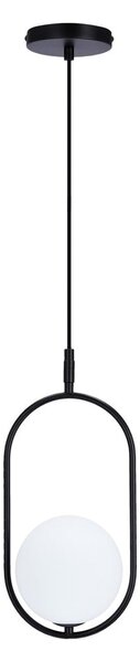 Crna visilica sa staklenim sjenilom 18,5x15 cm Cordel - Candellux Lighting