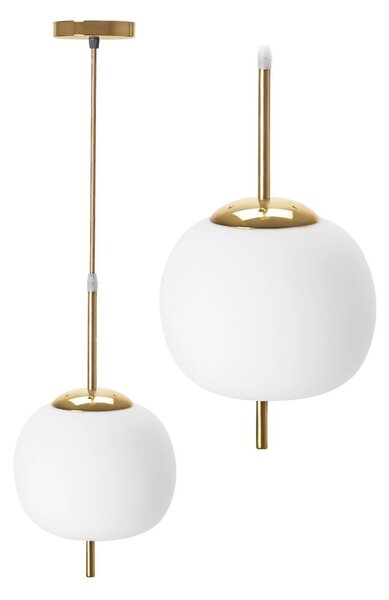TOOLIGHT Staklena viseća svjetiljka kugla Bijelo zlato APP669-1CP