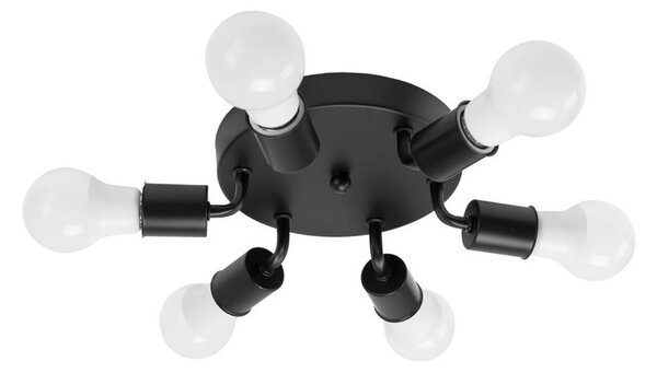 TOOLIGHT Stropna svjetiljka 6 ruku metalna crna APP709-6C