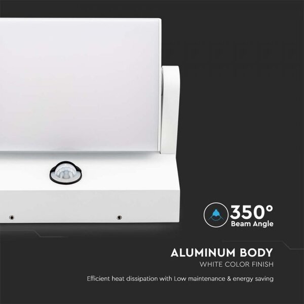 Zidna LED svjetiljka sa senzorom 17W 4000K - IP65 bijela
