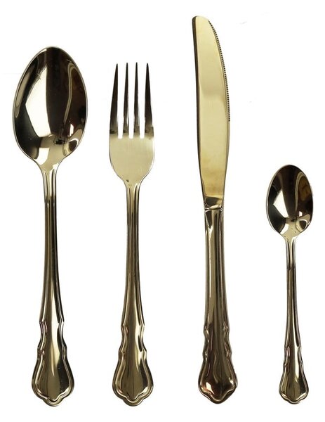 Pribor za jelo od nehrđajućeg čelika 16 kom u zlatnoj boji Posate Imperial - Brandani