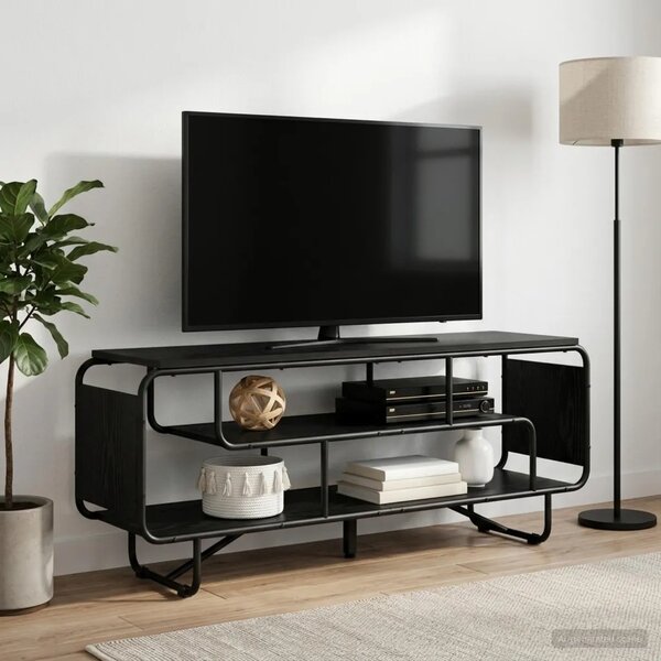TV stalak 140 x 36 x 45 cm Crni hrast Konstruirano drvo - Crni hrast 140 x 36 x 45 cm