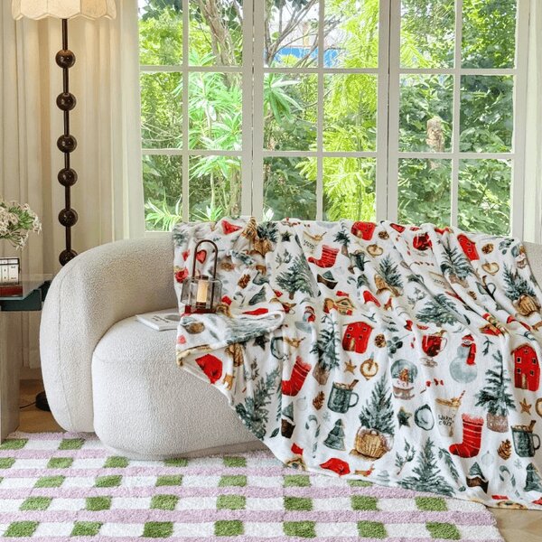 Mikropliš deka FESTIVE MAGIC, bijela Dimenzije: 200 x 220 cm