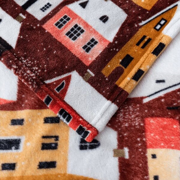 Mikropliš deka SNOWY VILLAGE, šarena Dimenzije: 150 x 200 cm