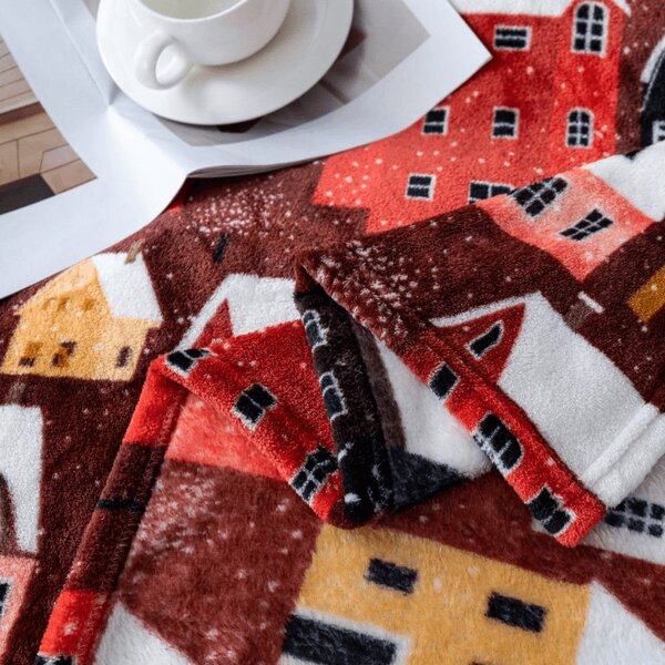 Mikropliš deka SNOWY VILLAGE, šarena Dimenzije: 150 x 200 cm
