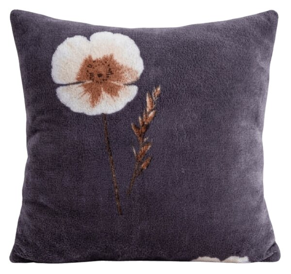 Obostrana jastučnica DUO SENSE ARVENA 45x45 cm mikropliš/flanel, tamno siva