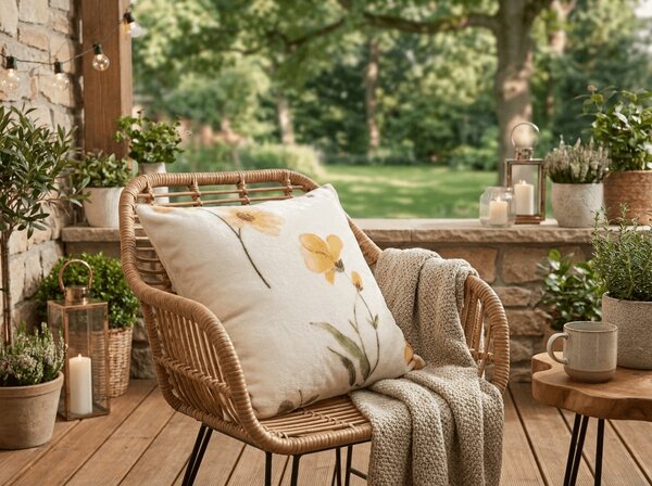 Obostrana jastučnica DUO SENSE WILDELLA 45x45 cm mikropliš/flanel, krem boja