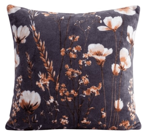 Obostrana jastučnica DUO SENSE ARVENA 45x45 cm mikropliš/flanel, tamno siva