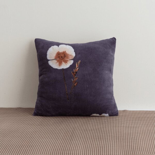 Obostrana jastučnica DUO SENSE ARVENA 45x45 cm mikropliš/flanel, tamno siva