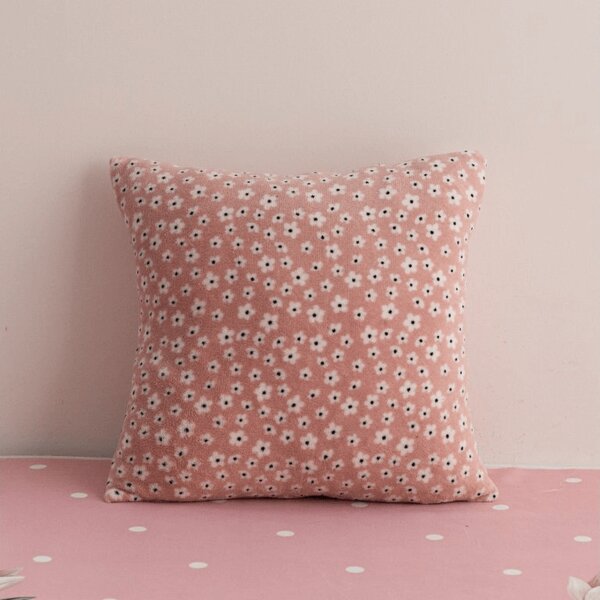 Dvostrana jastučnica DUO SENSE DAISELLE 45x45 cm mikropliš/flanel, ružičasta