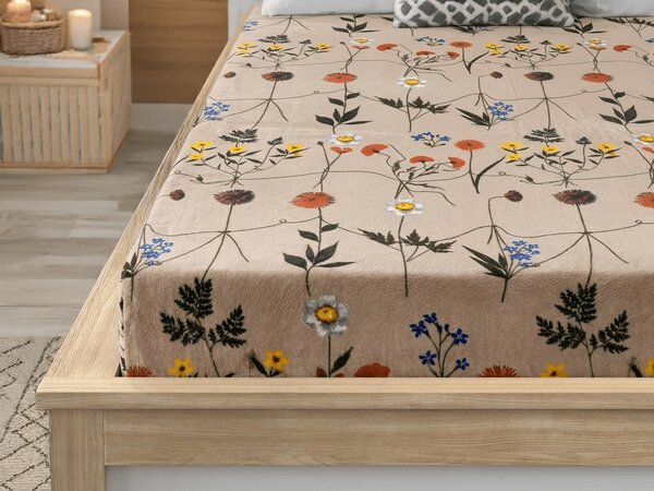 Plahta od mikroplyša HERBAR 90x200 cm bež
