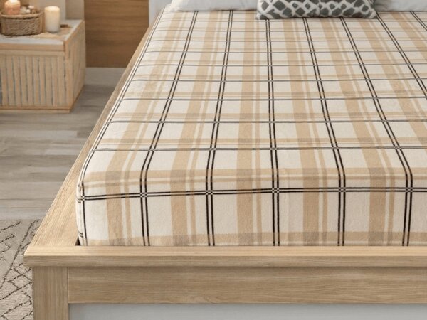 Plahta od mikroplyša PLAID 90x200 cm krem boje