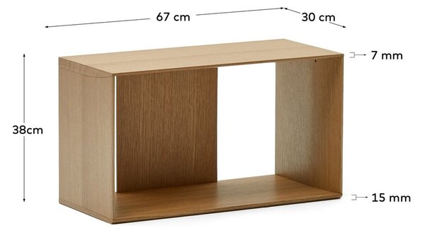 Modularni sustav polica u dekoru hrasta u prirodnoj boji 67x38 cm Litto – Kave Home