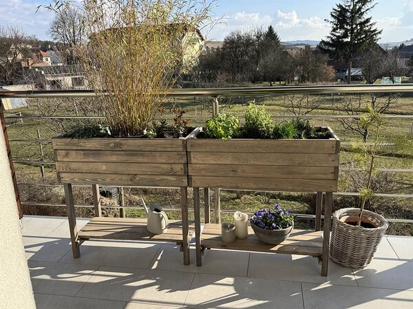 ATMOWOOD Izdignuti drveni sanduk s policom 80 cm - bor