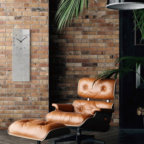 Zidni sat Styler Glassclock Concrete, 20 x 60 cm