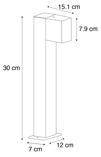 Industrijska stojeća vanjska svjetiljka antracit 30 cm IP44 - Baleno