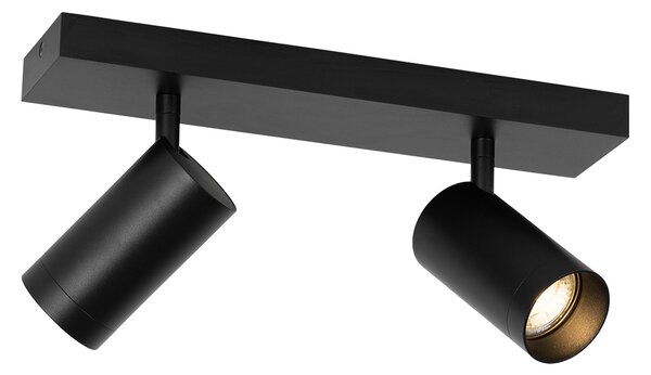 Pametna stropna svjetiljka crna podesiva 2-svjetla uklj. 2 Wifi GU10 50mm - Jeana Luxe