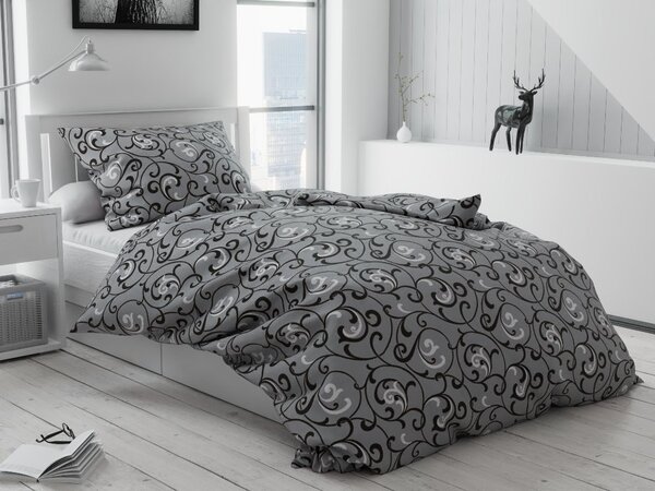 Krepset posteljina ORIENT sivo