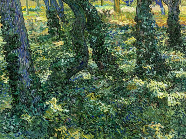 Reprodukcija umjetnosti Undergrowth (Vintage Landscape) - Vincent van Gogh, (40 x 30 cm)
