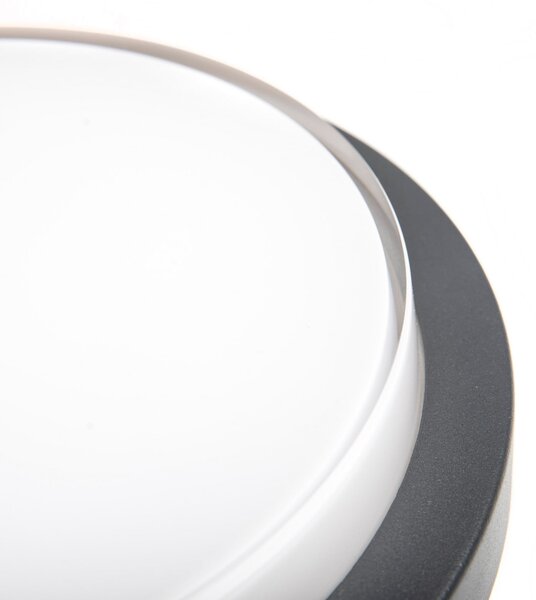 CMD 9161 LED zidna svjetiljka, senzor pokreta, Ø26 cm, CCT, IP54, Crno, Aluminij