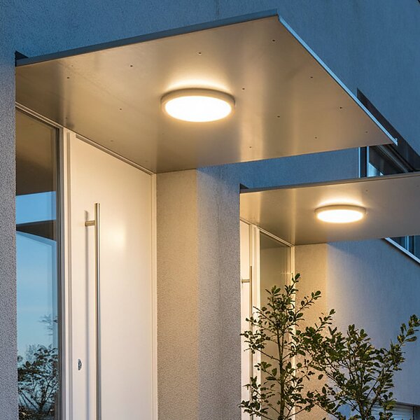 CMD 9161 LED zidna svjetiljka, senzor pokreta, Ø26 cm, CCT, IP54, Crno, Aluminij