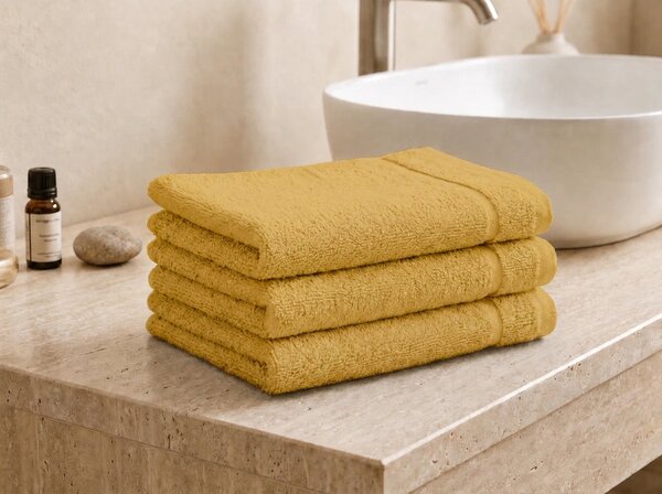 Ručnik CLASSIC COLOR mali u boji senfa 30x50 cm, 100% pamuk