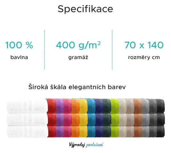 Ručnik CLASSIC COLOR 70 x 140 cm lavanda, 100% pamuk