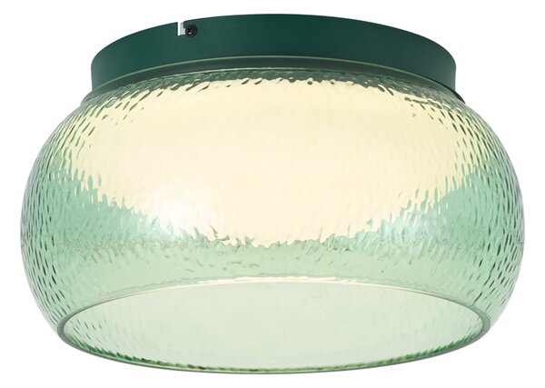 Art Deco stropna svjetiljka zelena sa staklom uklj. LED, prigušiva u 3 koraka - Thimble