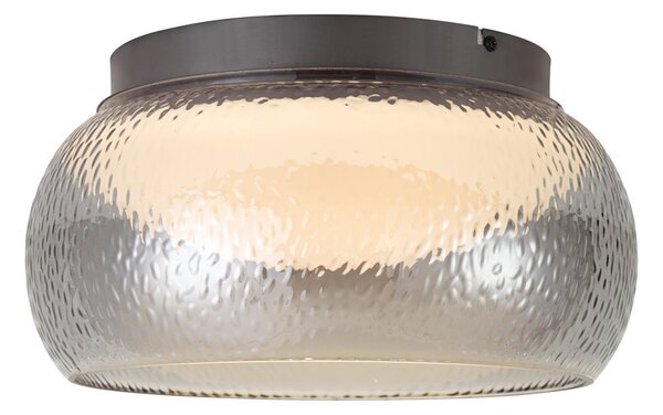 Art Deco Ceiling Lamp Gunmetal with Smoke Glass Incl. 3-Step Dimmable LED - Thimble