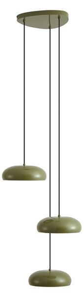 Retro zelena viseća svjetiljka s metalnim sjenilom 6-svjetla - Macaron