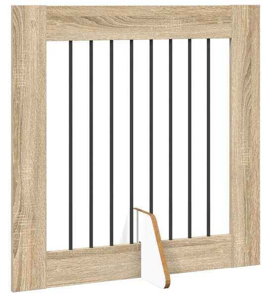 Preklopna vrata za pse s postoljem 4 kom. Hrast sonoma 321 cm - Hrast sonoma 80 x 80 cm 4
