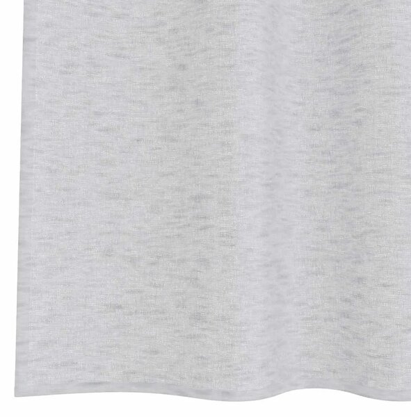 Voile zavjesa 2 kom. Svijetlo siva 140 x 140 cm Poliester - Svjetlosiva 140 x 140 cm s mašnama na vrhu