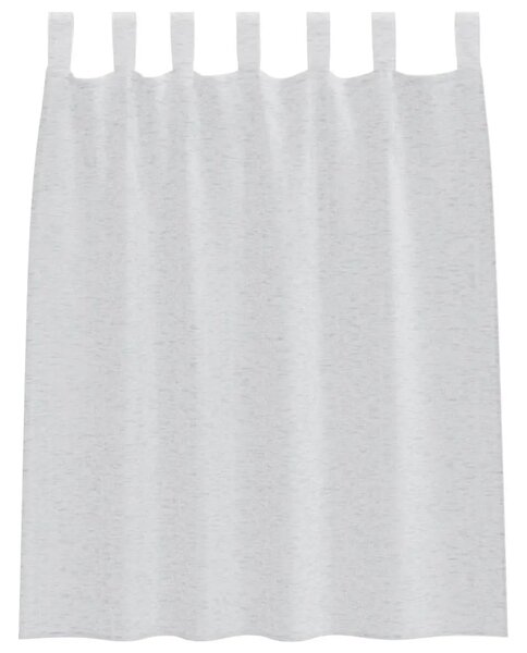 Voile zavjesa 2 kom. Svijetlo siva 140 x 140 cm Poliester - Svjetlosiva 140 x 140 cm s mašnama na vrhu