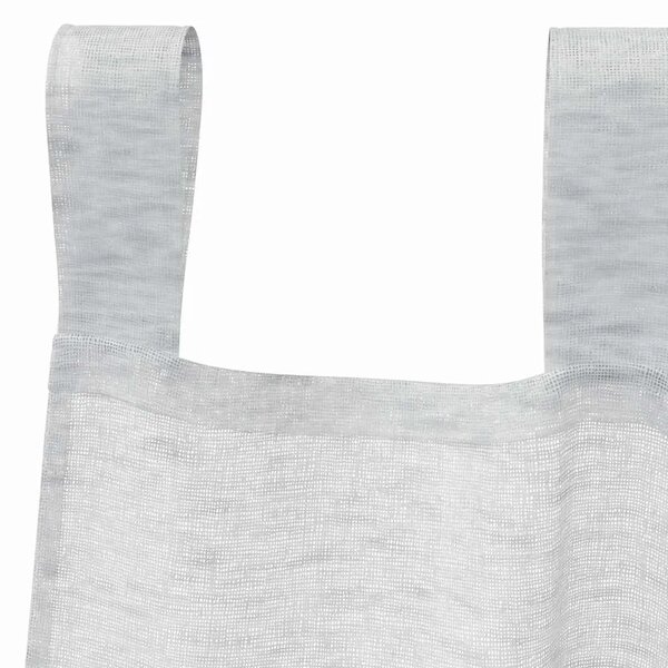 Voile zavjesa 2 kom. Svijetlo siva 140 x 140 cm Poliester - Svjetlosiva 140 x 140 cm s mašnama na vrhu