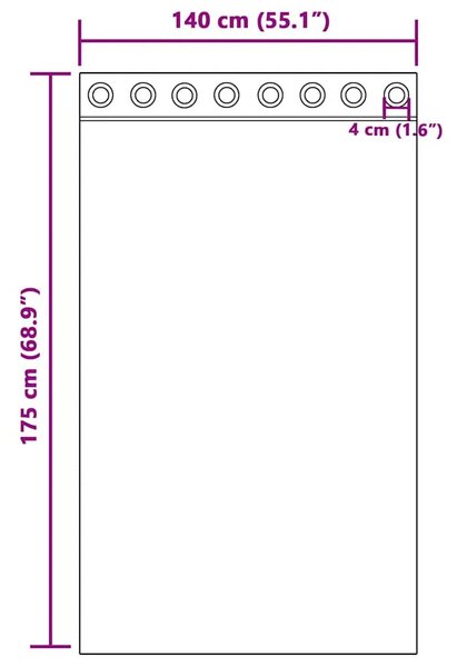 Voile zavjesa 2 kom. Tamno siva 175 x 140 cm Poliester - Tamno siva 140 x 175 cm s ušicama