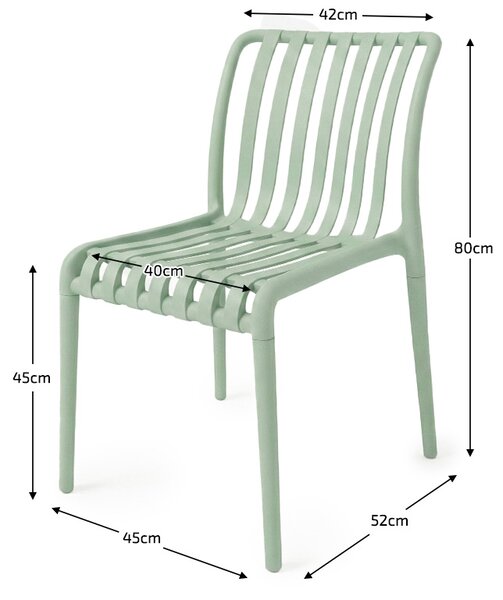 Vrtni set TREGO ISLAND - 2 stolice i okrugli stol ø 60 cm, zelena