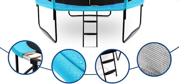 INLEA ULTIMATE Jump Trampolin 250cm s unutarnjom zaštitnom mrežom – svijetlo plava