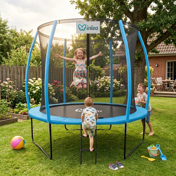 INLEA ULTIMATE Jump Trampolin 250cm s unutarnjom zaštitnom mrežom – svijetlo plava