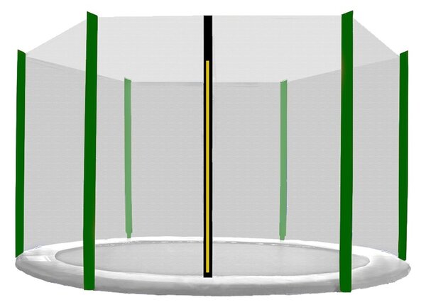 INLEA Vanjska zaštitna mreža za trampolin promjera 250cm za 6 stupova - tamnozelena