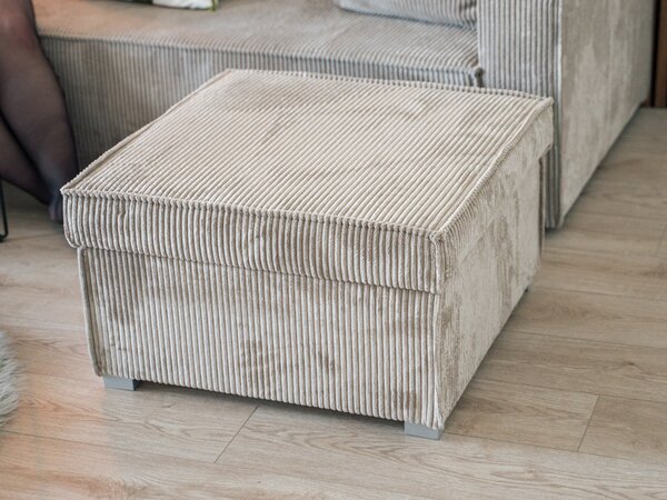 Svjetlobež tabure SMART COSARO s prostorom za pohranu 65x65 cm